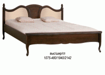 Кровать W-łoże T 180 (без матраца), оббивка из натуральной кожи